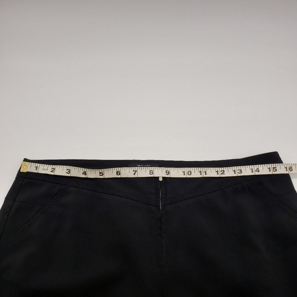 PHILIPPE Adec Paris Women US 6 black trousers pants front zip pockets Poly blend - Picture 8 of 11